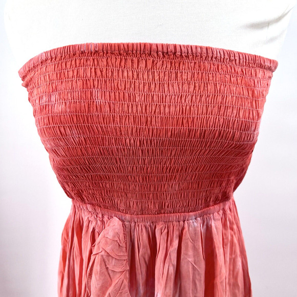 Tiare Hawaii Orange Tie Dye Strapless Eri Maxi Dress Cover-Up - Picture 5 of 8